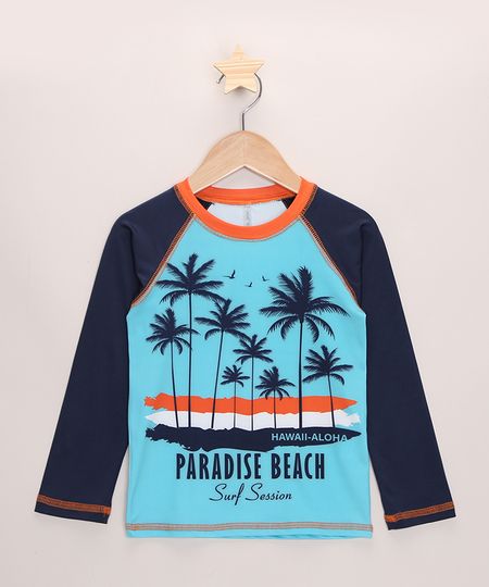 Blusa-de-Praia-Infantil-Raglan-Coqueiros-Manga-Longa-com-Protecao-UV50--Azul-Claro-9888623-Azul_Claro_1