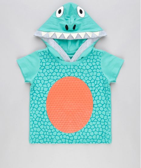 Camiseta-Estampada-Dinossauro-com-Capuz-em-Algodao---Sustentavel-Verde-Agua-9016683-Verde_Agua_1