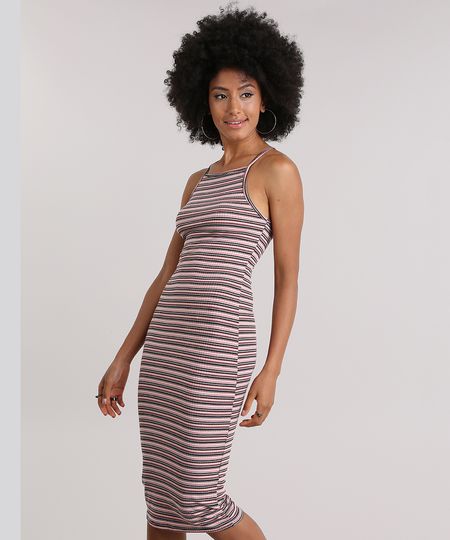 Vestido-Midi-Listrado-Rose-9009335-Rose_1 Vestido-Midi-Listrado-Rose-9009335-Rose_1