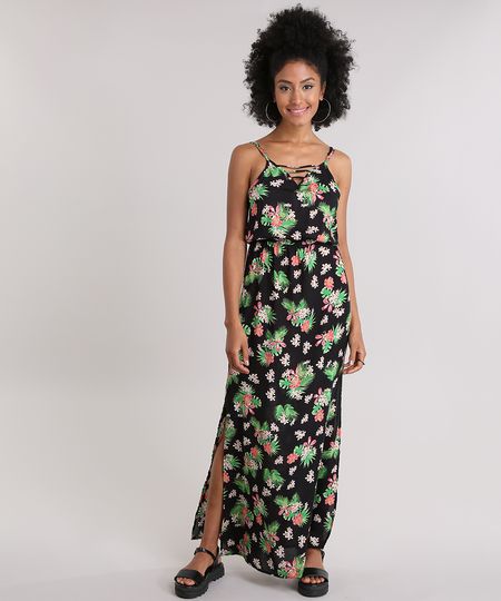 Vestido-Longo-Estampado-Floral-com-Fendas-Preto-8959295-Preto_1