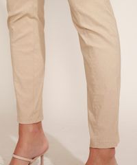 Calca-Legging-Feminina-Cintura-Alta-Texturizada-de-Poa-Bege-9958223-Bege_4