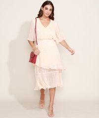Saia-Feminina-Midi-Texturizada-Estampada-em-Camadas-com-Babado-e-Fenda-Bege-Claro-9959545-Bege_Claro_3
