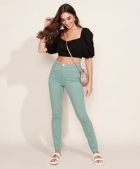 Calca-de-Sarja-Feminina-Super-Skinny-Cintura-Alta-Verde-9967156-Verde_5