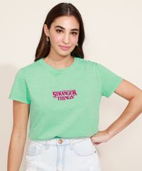 Blusa-Feminina-Stranger-Things-Flocada-Manga-Curta-Decote-Redondo-Verde-9974470-Verde_1