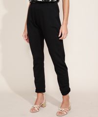 Calca-Social-de-Moletom-Feminina-Cintura-Alta-Alfaiatada-Preta-9967911-Preto_1