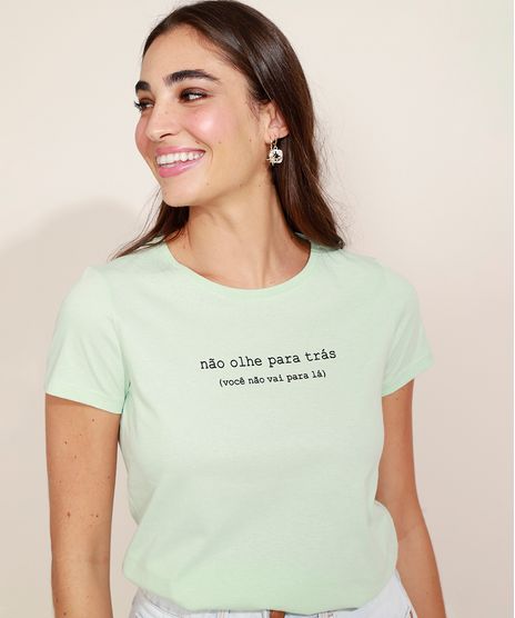Blusa-Feminina--Nao-Olhe-para-Tras--Manga-Curta-Decote-Redondo-Verde-Claro-9968593-Verde_Claro_1