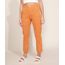 Calca-de-Sarja-Feminina-Reta-Cintura-Alta-com-Recortes-Laranja-9971602-Laranja_1