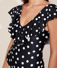 Maio-Body-Estampado-de-Poa-com-Babado-e-Bojo-Manga-Curta-Protecao-UV50--Preto-9971919-Preto_4