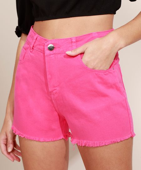 Short-de-Sarja-Feminino-Sawary-Boy-Cintura-Alta-com-Barra-Desfiada-Pink-9976442-Pink_1