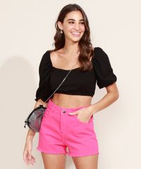 Short-de-Sarja-Feminino-Sawary-Boy-Cintura-Alta-com-Barra-Desfiada-Pink-9976442-Pink_4