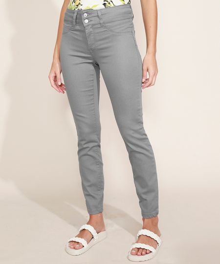 Calca-de-Sarja-Feminina-Super-Skinny-Pull-Up-Cintura-Media-Verde-9967148-Verde_1