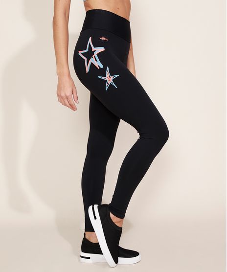 Calca-Legging-Feminina-Esportiva-Ace-Cintura-Alta-com-Estrelas-Preta-9973515-Preto_1