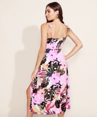 Vestido-Feminino-Midi-Estampado-de-Folhagem-com-Fenda-e-Recorte-Alca-Fina-Multicor-9960995-Multicor_2