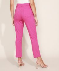 Calca-de-Sarja-Feminina-Reta-Cintura-Alta-com-Recortes-Roxa-9971602-Roxo_2