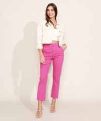 Calca-de-Sarja-Feminina-Reta-Cintura-Alta-com-Recortes-Roxa-9971602-Roxo_3