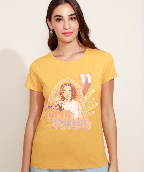 Blusa-Feminina-Eleven-Stranger-Things-Manga-Curta-Decote-Redondo-Mostarda-9973814-Mostarda_1