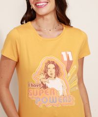 Blusa-Feminina-Eleven-Stranger-Things-Manga-Curta-Decote-Redondo-Mostarda-9973814-Mostarda_2
