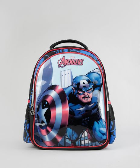 Mochila-Escolar-Infantil-Capitao-America-de-Costas-Preta-8744683-Preto_1