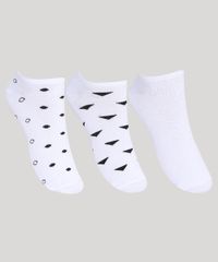 Kit-de-3-Meias-Feminino-Cano-Baixo-Estampado-Geometrico-Branco-9971701-Branco_1