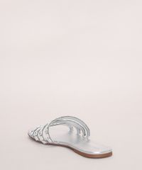 Rasteirinha-Feminina-Oneself-Metalizada-com-Pedras-Prateado-9977070-Prateado_4