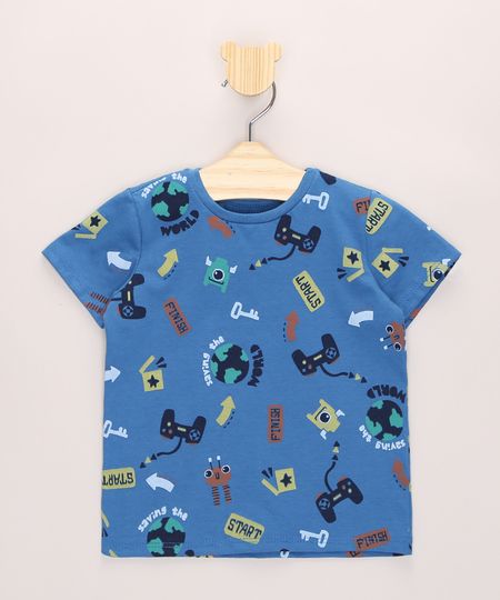 Camiseta-Infantil-Estampada-Video-Game-Manga-Curta-Azul-9963804-Azul_1