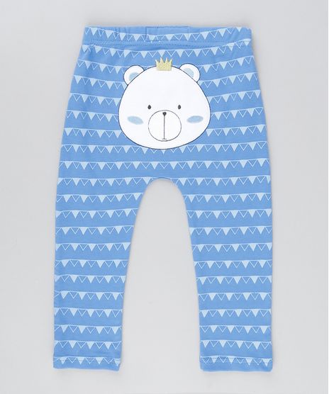 Calca-Ursinho-Estampada-Geometrica-em-Algodao---Sustentavel-Azul-8801434-Azul_1