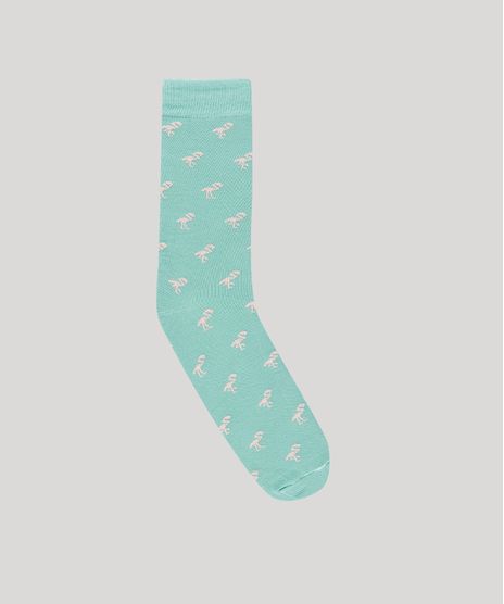 Meia-Estampada-de-Flamingos-Verde-Claro-8999681-Verde_Claro_1