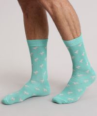 Meia-Estampada-de-Flamingos-Verde-Claro-8999681-Verde_Claro_2 Meia-Estampada-de-Flamingos-Verde-Claro-8999681-Verde_Claro_2