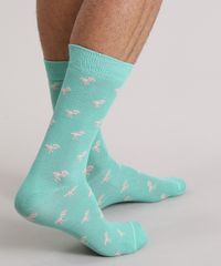 Meia-Estampada-de-Flamingos-Verde-Claro-8999681-Verde_Claro_3 Meia-Estampada-de-Flamingos-Verde-Claro-8999681-Verde_Claro_3