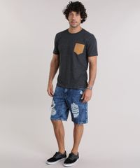 Camiseta-com-Bolso-Contrastante-Cinza-Mescla-Escuro-9047850-Cinza_Mescla_Escuro_3