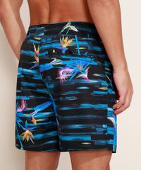 Short-Masculino-Estampado-Floral-com-Cordao-Preto-9909387-Preto_2
