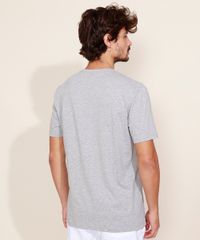 Camiseta-Masculina-Estampada-de-Folhas-Recorte-e-Bolso-Manga-Curta-Gola-Careca-Cinza-Mescla-9970876-Cinza_Mescla_2