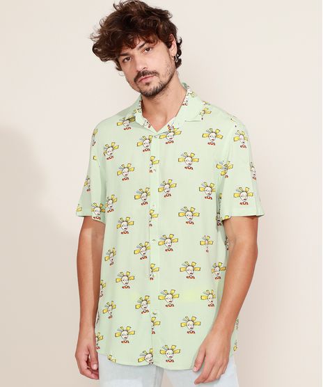 Camisa-Masculina-Estampada-Os-Anjinhos-Manga-Curta-Verde-Claro-9968732-Verde_Claro_1