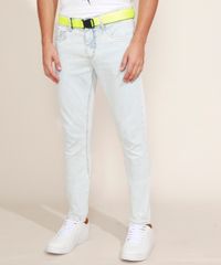 Calca-Jeans-Masculina-Super-Skinny-com-Cinto-Jeans-Claro-9966118-Jeans_Claro_1