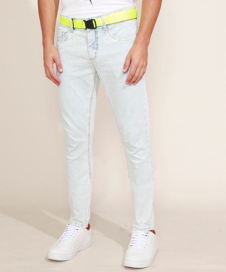 Calca-Jeans-Masculina-Super-Skinny-com-Cinto-Jeans-Claro-9966118-Jeans_Claro_1