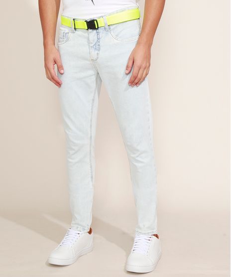 Calca-Jeans-Masculina-Super-Skinny-com-Cinto-Jeans-Claro-9966118-Jeans_Claro_1