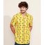 Camisa-Masculina-Estampada-Charlie-Brown-Manga-Curta-Mostarda-9968728-Mostarda_1