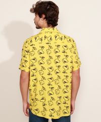 Camisa-Masculina-Estampada-Charlie-Brown-Manga-Curta-Mostarda-9968728-Mostarda_2