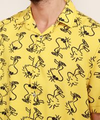 Camisa-Masculina-Estampada-Charlie-Brown-Manga-Curta-Mostarda-9968728-Mostarda_4