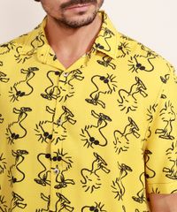 Camisa-Masculina-Estampada-Charlie-Brown-Manga-Curta-Mostarda-9968728-Mostarda_6