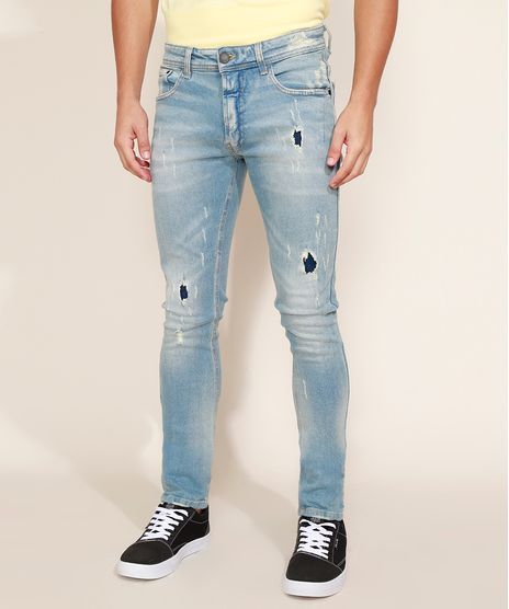 Calca-Jeans-Masculina-Skinny-Destroyed-Jeans-Medio-9966826-Jeans_Medio_1