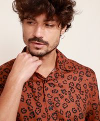 Camisa-Masculina-Estampada-Animal-Print-Onca-Manga-Curta-Gola-Careca-Marrom-9977045-Marrom_5