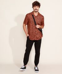 Camisa-Masculina-Estampada-Animal-Print-Onca-Manga-Curta-Gola-Careca-Marrom-9977045-Marrom_6