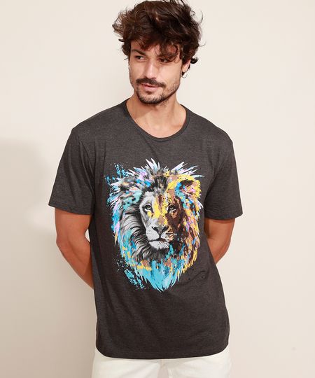 Camiseta-Masculina-Leao-Manga-Curta-Gola-Careca-Chumbo-9970178-Chumbo_1 Camiseta-Masculina-Leao-Manga-Curta-Gola-Careca-Chumbo-9970178-Chumbo_1