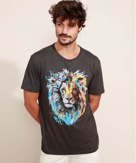 Camiseta-Masculina-Leao-Manga-Curta-Gola-Careca-Chumbo-9970178-Chumbo_1