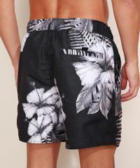 Short-Masculino-Estampado-Floral-com-Cordao-Preto-9906830-Preto_2