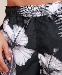 Short-Masculino-Estampado-Floral-com-Cordao-Preto-9906830-Preto_4
