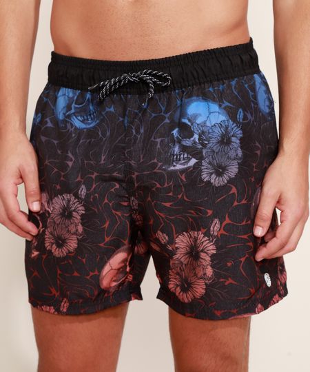 Short-Masculino-Estampado-Floral-e-Caveiras-com-Cordao-Preto-9961639-Preto_1 Short-Masculino-Estampado-Floral-e-Caveiras-com-Cordao-Preto-9961639-Preto_1