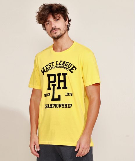 Camiseta-Masculina--West-League--Flocada-Manga-Curta-Gola-Careca-Amarelo-9970369-Amarelo_1