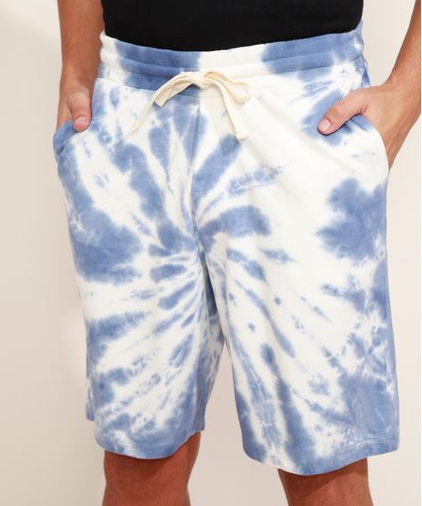 Bermuda-de-Moletom-Masculina-Relaxed-Estampada-Tie-Dye-com-Cordao-Azul-9967985-Azul_1